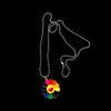 Kpop E-girl Harajuku Stainless Steel Necklace Sun Flower Sunflower Colorful Petals Smiley Can Be Rotated Pendant Necklace