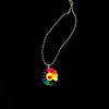 Kpop E-girl Harajuku Stainless Steel Necklace Sun Flower Sunflower Colorful Petals Smiley Can Be Rotated Pendant Necklace
