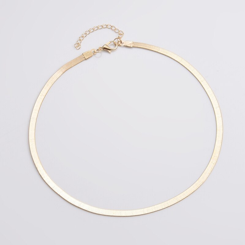Kpop Gold Color Women's Neck Chain Choker Necklace Clavicle Minimalist Jewelry On The Neck Pendant 2021 Chocker Collar For girl