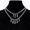 Kpop Gothic Style Women Neck Chain Streetwear CRY BABY Couple Pendant And Necklace Letter Word Collar for Girl Goth Jewelry 2021