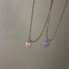 Kpop Harajuku Pink Purple Heart Butterfly Neck Bead Chain Necklace For Women Egirl Aesthetic EMO Goth Y2K Jewelry Accessories