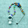 Kpop Harajuku Punk Goth Beads EMO Dice Rainbow Smiley Mushroom Pendant Necklace For Women Men Y2k Halloween Jewelry Accessories