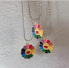 Kpop Harajuku Sun Flower Sunflower Colorful Petals Smiley Can Be Rotated Pendant Necklace igirl e boy girl aesthetic jewelry