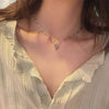 Kpop Hollow Chain Heart Pendant Necklaces for Women Crystal Heart Charm Choker Simple Korean Necklaces Female Jewelry