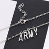 Kpop Jewelry ARMY Letter Necklace for Woman 2021 Alloy Letter Bangtan Boys Fan Necklace  Party Accessories Girl BTS-114