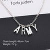 Kpop Jewelry ARMY Letter Necklace for Woman 2021 Alloy Letter Bangtan Boys Fan Necklace  Party Accessories Girl BTS-114