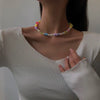 Kpop Baroque Pearls Necklace Cute Geometric Beaded Necklace for Women Aesthetic Jewelry