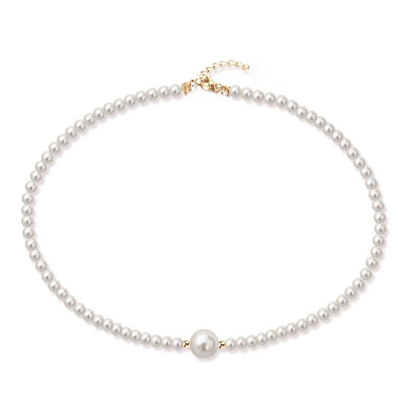 Kpop Pearl Choker Necklaces For Women Neck Chain Flower Pendant Beads Chain Boho Jewelry Decoration 2021 Collar for girl Chocker