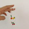 Kpop Summer Sweet Cherry Pineapple Choker Transparent Beads Women Charm Necklace Fruit Party Jewelry Gift