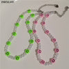 Kpop Vintage Goth Harajuku Smiley Beaded Choker Necklace For Women Egirl Hip Hop Trendy Y2k Cool Guy Jewelry Accessories Gifts