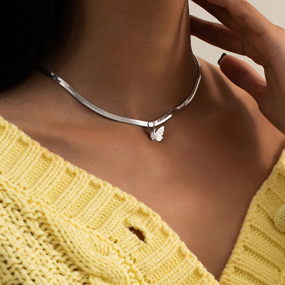 Kpop Women Neck Chain Gold Color Choker Necklace On The Neck Double Layer Pendant Jewelry 2021 Chocker Collar For Girl Checker