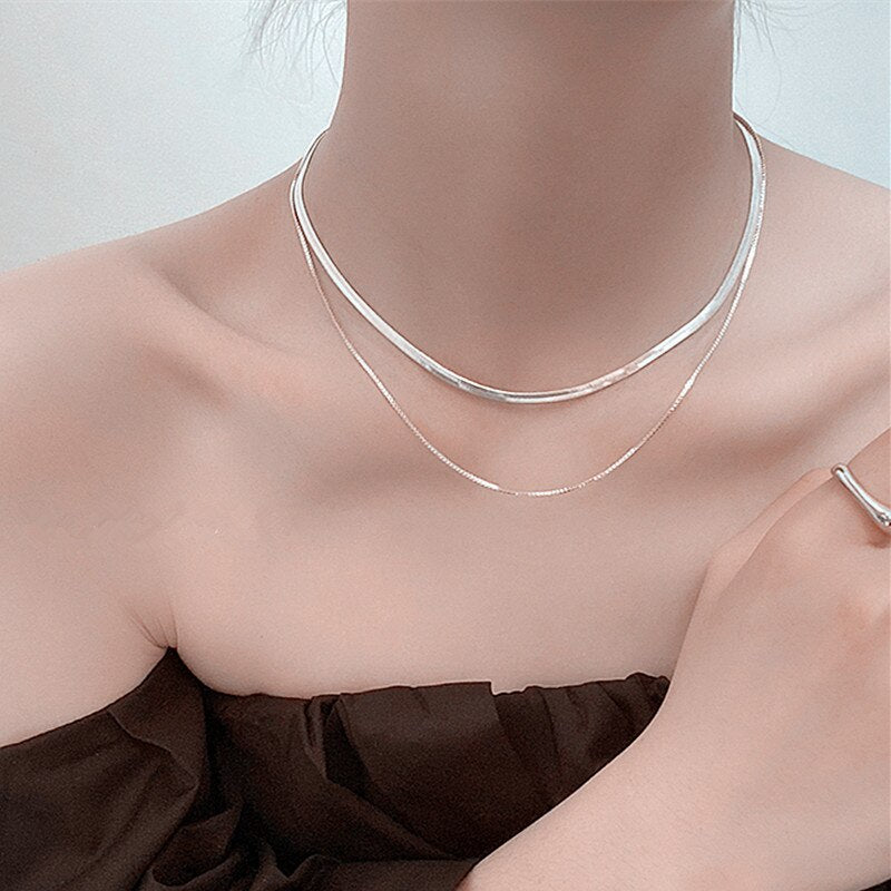 Kpop Women Neck Chain Gold Color Choker Necklace On The Neck Double Layer Pendant Jewelry 2021 Chocker Collar For Girl Checker
