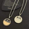 Kpop streetwear Smiley Face Necklace Goth Hip Hop Egirl Chain Smile Pendant Necklace For Women Men Girl Neck Chain Gothic Couple