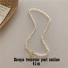 Kshmir French High-grade Baroque Freshwater Pearl Necklace Retro Temperament OT Clasp Necklaces Hand Accessories Women Punk 40cm