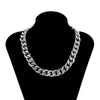 KunJoe 2021 Hip Hop Necklace Iced Out Cuban Link Chain Women Bling Rhinestone Choker Girls Clavicle Chain Rock Men Jewelry