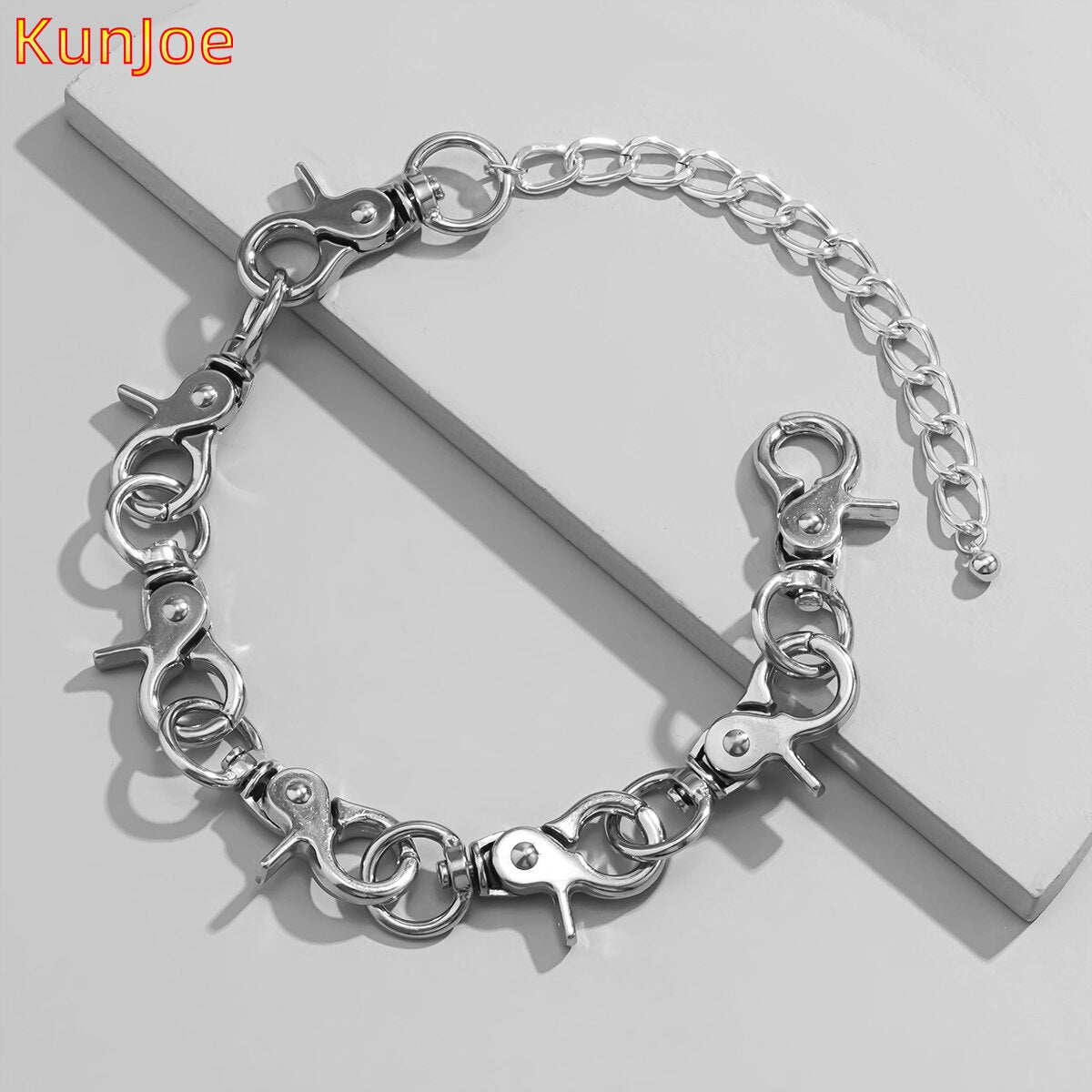 KunJoe 2021 Vintage Silver Color Alloy Thick Chain Necklaces For Women Exaggerated Hip Hop Necklace Choker Jewelry