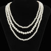KunJoe 3pcs/set Vintage White Imitation Pearls Choker Necklace for Men Women Bohemian Big Round Pearl Wedding Neckalce Jewelry
