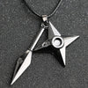 Kunai Dart Necklace Shuriken Weapon Konoha Logo Uzumaki Itachi Sasuke Pendant Leather Rope Ninja Cosplay Anime Jewelry