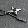 Kunai Dart Necklace Shuriken Weapon Konoha Logo Uzumaki Itachi Sasuke Pendant Leather Rope Ninja Cosplay Anime Jewelry