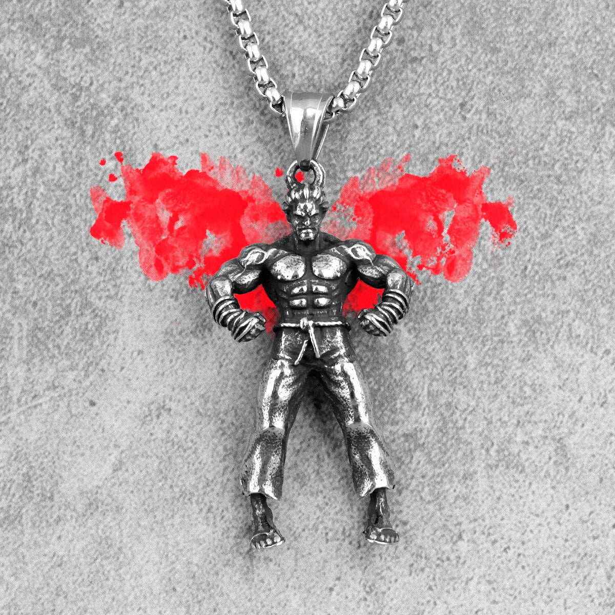 Kung Fu Taekwondo Fitness Long Men Necklaces Pendants Chain for Boyfriend Male Stainless Steel Jewelry Creativity Gift
