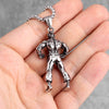 Kung Fu Taekwondo Fitness Long Men Necklaces Pendants Chain for Boyfriend Male Stainless Steel Jewelry Creativity Gift