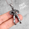 Kung Fu Taekwondo Fitness Long Men Necklaces Pendants Chain for Boyfriend Male Stainless Steel Jewelry Creativity Gift