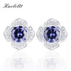 Gemstone Tanzanite CZ Stud Earrings For Women 100% Solid 925 Sterling Silver Jewelry Engagement Fashion Hot Wholesale