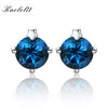 Solid 925 Sterling Silver Stud Earrings For Women Created Tanzanite Stone Fashion Star Christmas Jewelry Wedding Gift
