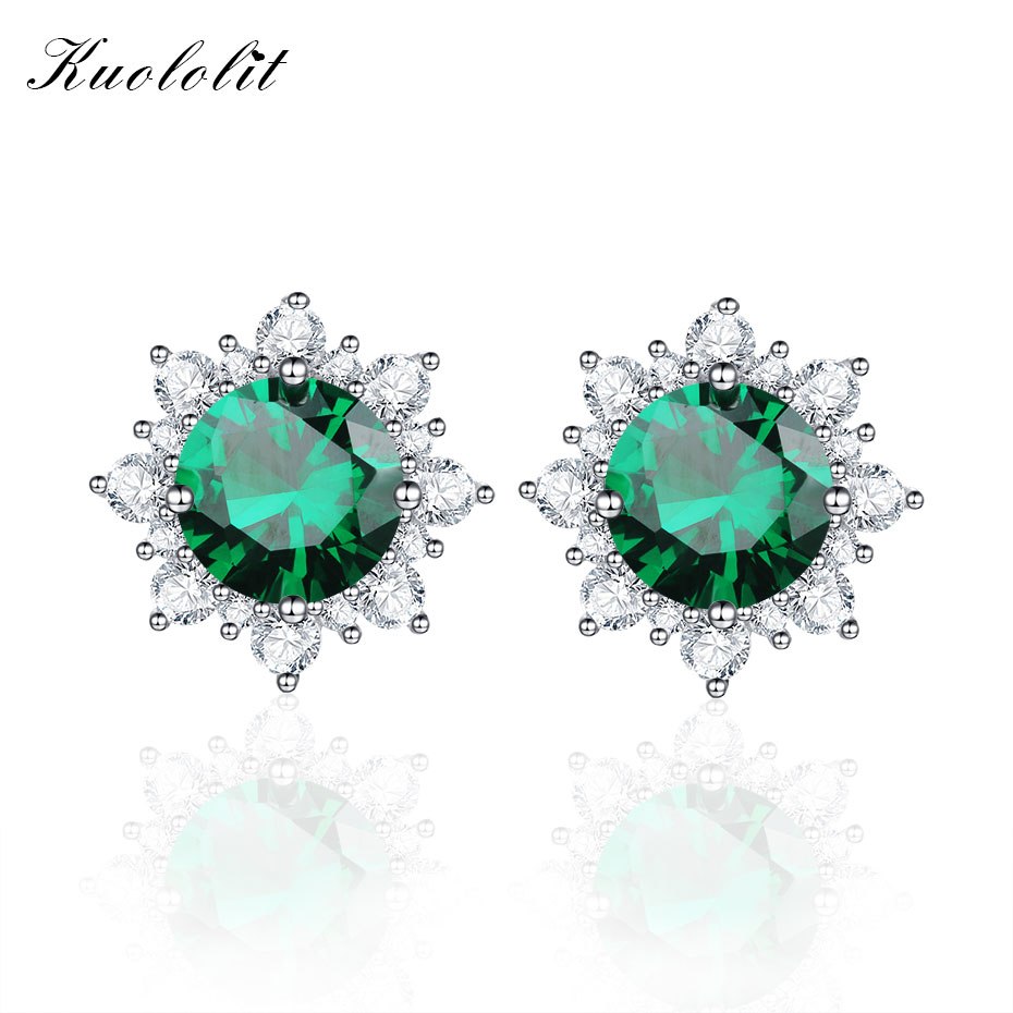 Stud Earrings For Women 100% Solid 925 Sterling Silver Created Tanzanite CZ Christmas Jewelry Engagement Gift Fashion