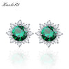 Stud Earrings For Women 100% Solid 925 Sterling Silver Created Tanzanite CZ Christmas Jewelry Engagement Gift Fashion