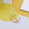 New Fashion Fine Jewelry Crescent Moon Cat Concise Metal Summer Necklaces & Pendant For Women Ladies' Gifts N-17