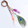 New ! Fashion Fine Jewelry Leather Rope Peacock Feather Beaded Crystal Two Uses Necklace & Head Rope For Women N-223
