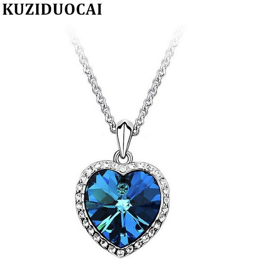 New Fashion Fine Jewelry Rhinestone Crystal Ocean's Heart Titanic Clavicle chain Necklaces & Pendants For Women N-64