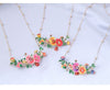 Kymyad Bohemian Flower Choker Necklace For Women Collier Femme Enamel Plant Collar Necklaces Crystal Cute Statement Necklaces
