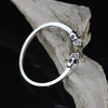 Fashion Trendy Open Punk Style Skull Bracelet Bangles for Women&Men,Thai Silver Fine Jewelry Bangle Birthd Gift