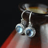 Natural Amber&Topaz Handmade Earrings For Women 925 silver Drop Earrings Fine Jewelry Pendant Birthd gift