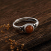 S925 pure silver matte Mosaic restoring ancient ways south onyx ms silver ring ring opening joker
