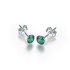 925 Sterling Silver Green Gemstone Stud Earrings for Women 0.8ct Emerald Stone Earrings Female Bijoux Silver Jewelry Gift