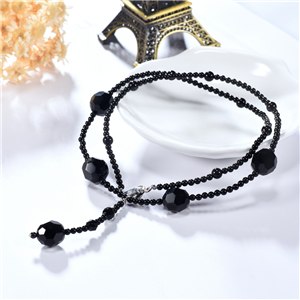 New Black Agate Chain Necklaces for Women Red/Green Rope Chains Female Chokers Necklaces Valentine Gift Party Jewelry
