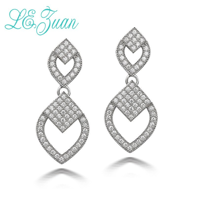 New Geometric Stud Earrings for Women Zircon Jewelry S925 Silver Earrings Female Fine Jewelry Party Accessories Gift