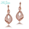 New Rose Gold Plated Twisted Earrings for Women 925 Sterling Silver Earrings Zircon Jewelry Female Fine Jewelry Gift