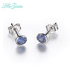 Real 925 Sterling Silver Blue Tanzanite Earrings for Woman Bijoux Natural Gemstone Stud Earrings Hot Christmas Gifts