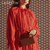 LAFESTIN Women Brand 2022 Trendy Retro Chain Shoulder All-match Messenger Small Square Bags Designer Split Leather