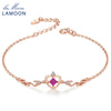 100% Real Ruby Jewelry 925 Sterling Silver Rose Gold Plated Party Charm Bracelets for Women Crow Princess Bangles HI028