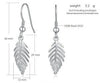 2020 New 2 Sizes Leaves large/Small Eardrop Dangler 100% Real 925-Sterling-Sliver Fine Jewelry Earrings for Women LMEY274