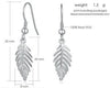 2020 New 2 Sizes Leaves large/Small Eardrop Dangler 100% Real 925-Sterling-Sliver Fine Jewelry Earrings for Women LMEY274