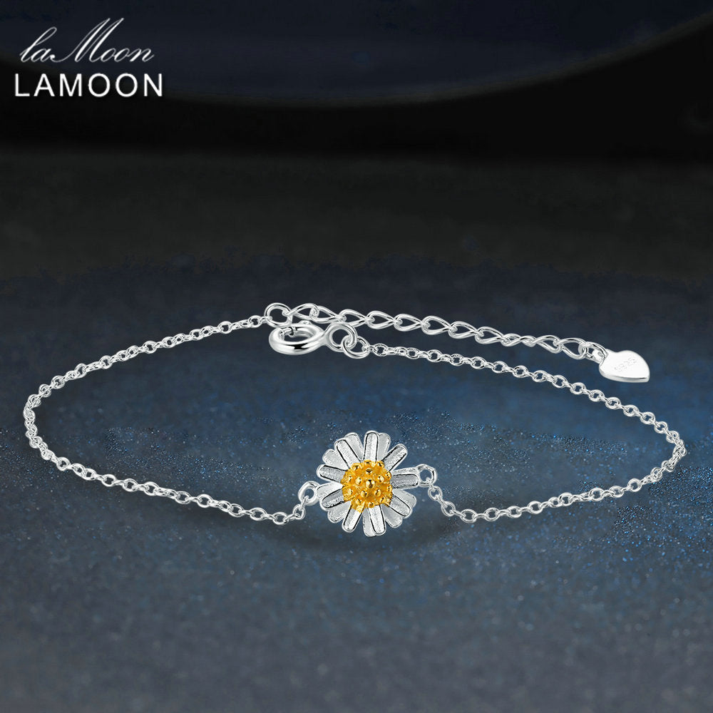 2020 New Handmade Chrysanthemum Flower Shape 100% 925-sterling-silver Bracelet S925 Fine Jewelry for Women LMHY004