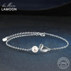 2020 New Vivid Leaves with Texture 100% 925 Sterling Silver & Pearl Bracelet Fine Jewerly/Jewellery For Women LMHY017