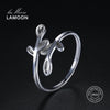 2020 New Silver Leaf S925 Open Design Rings 925-Sterling-Silver Fine Jewelry for Women Anti-Allergy LMRY040