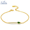 3x5mm 100% Natural Green Diopside 925 Sterling Silver Jewelry Chain Charm Bracelet S925 Fine Jewelry For Women LMHI041